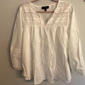 Lane Bryant Women's White Lace Top